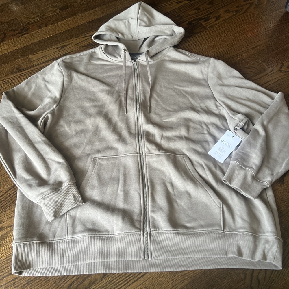 Athletic Work Size 3XL Hoodie Full Zipper NWT Taupe Falls